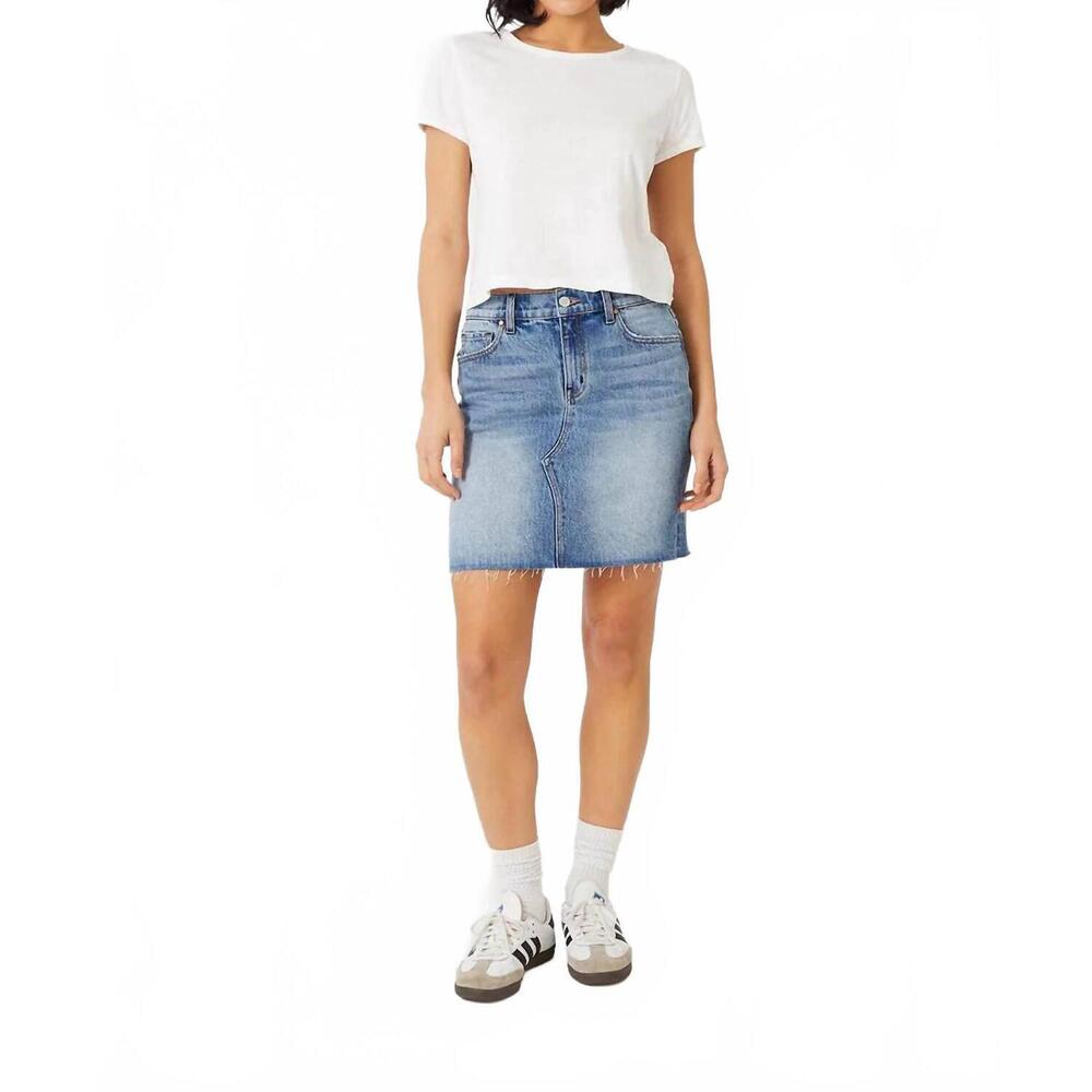 NEW LEVEL99 miley denim mini skirt in salt blue